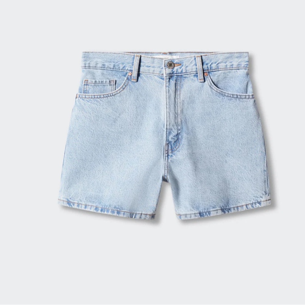 High-rise denim shorts. size 2, Mango brand
